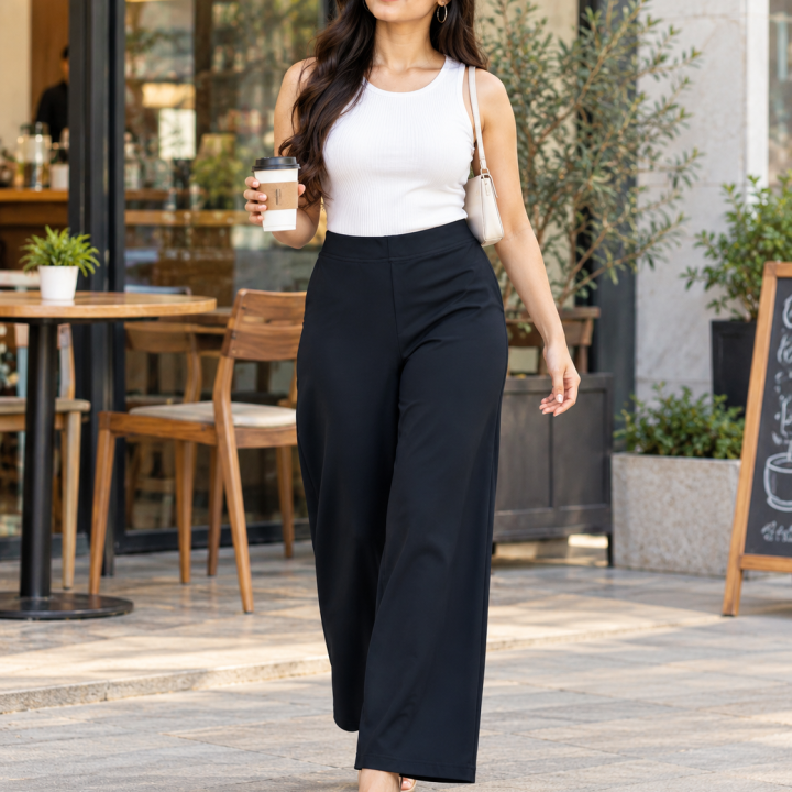 Women's Elasticated Waistband Trouser, Relaxed Fit Bottom Wear for Daily Use